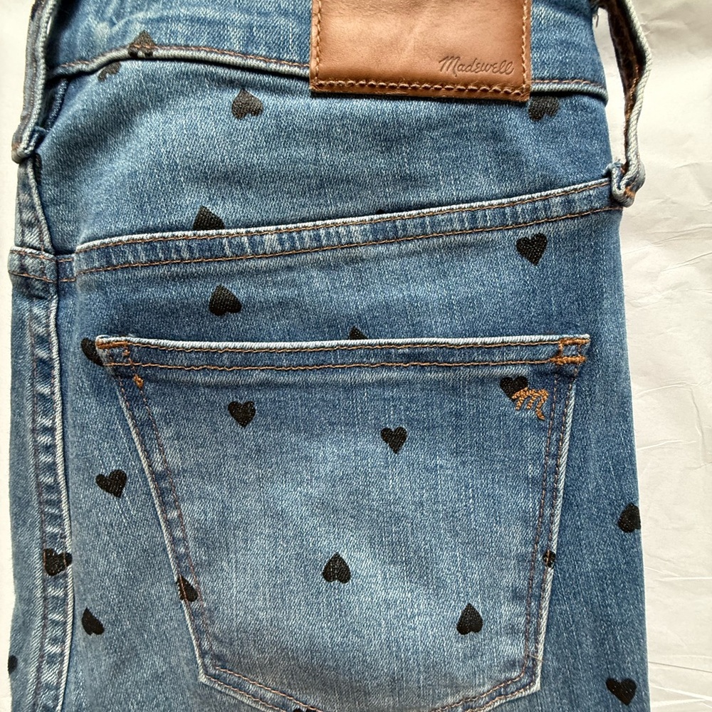 Madewell Heart Print Skinny Jeans 27 High Rise Ankle Denim - Picture 6 of 11